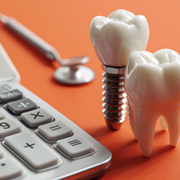 Calculator and model teeth 