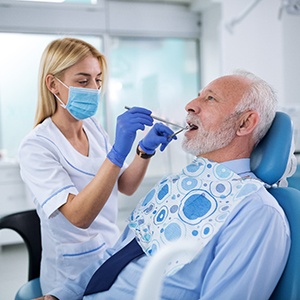 Man at dentist’s office in Naperville