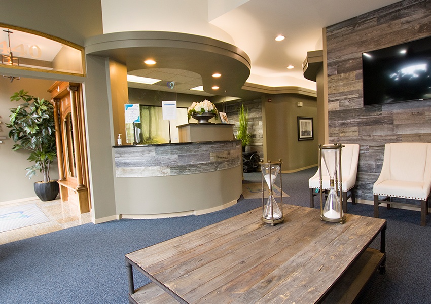 Naperville dental office reception desk