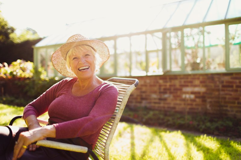 woman with dental implants