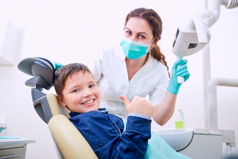 happy child at the dentist’s office